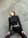 Лонгслів з розрізами на рукавах чорний 4-71-02-M фото 8
